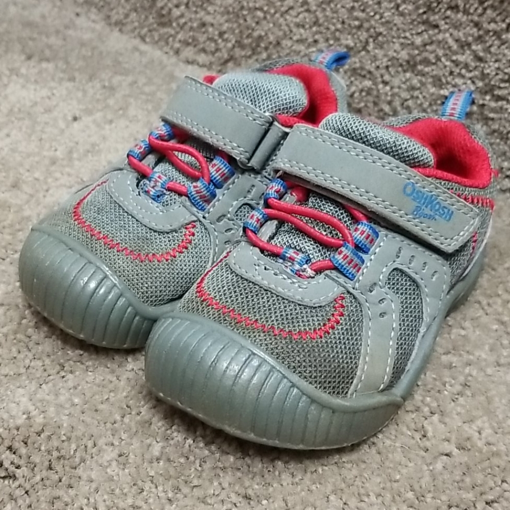 Gray & Red Sneakers